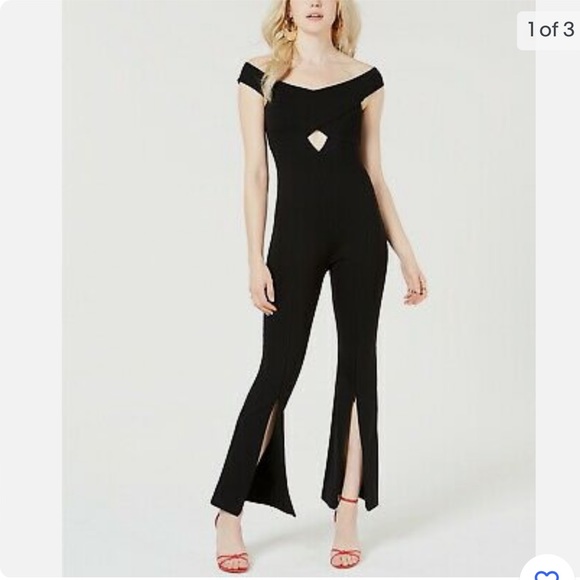 New Guess Jaziel Off shoulder Knit Stretch Jumpsuit M 6 - Picture 1 of 8